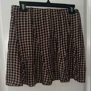 American Eagle Outfitters Brown Plaid Mini Skirt